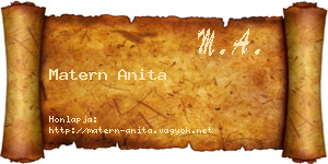 Matern Anita névjegykártya